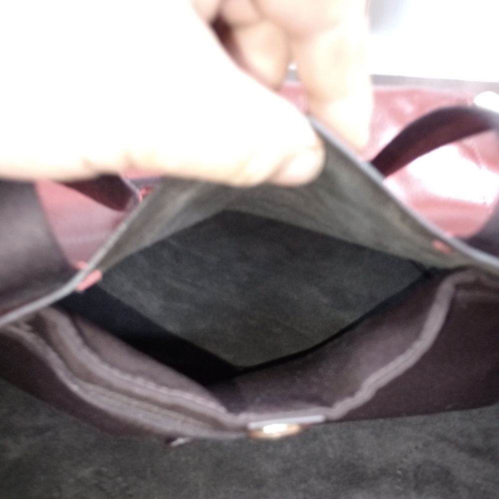 Coach Burgundy Leather Tote Bag - Picture 10 of 13